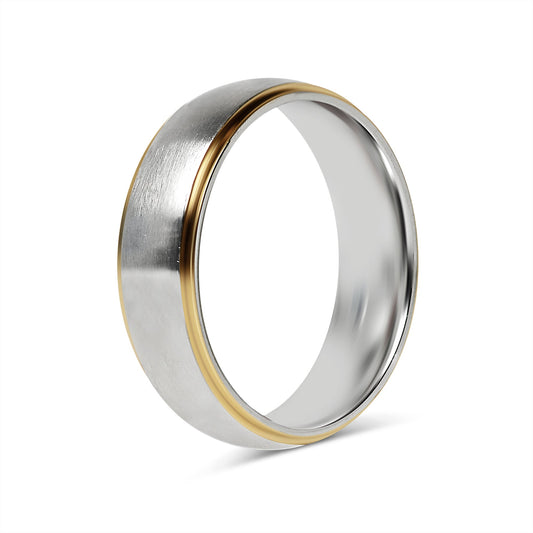 Silver with Gold Ring Trim Band