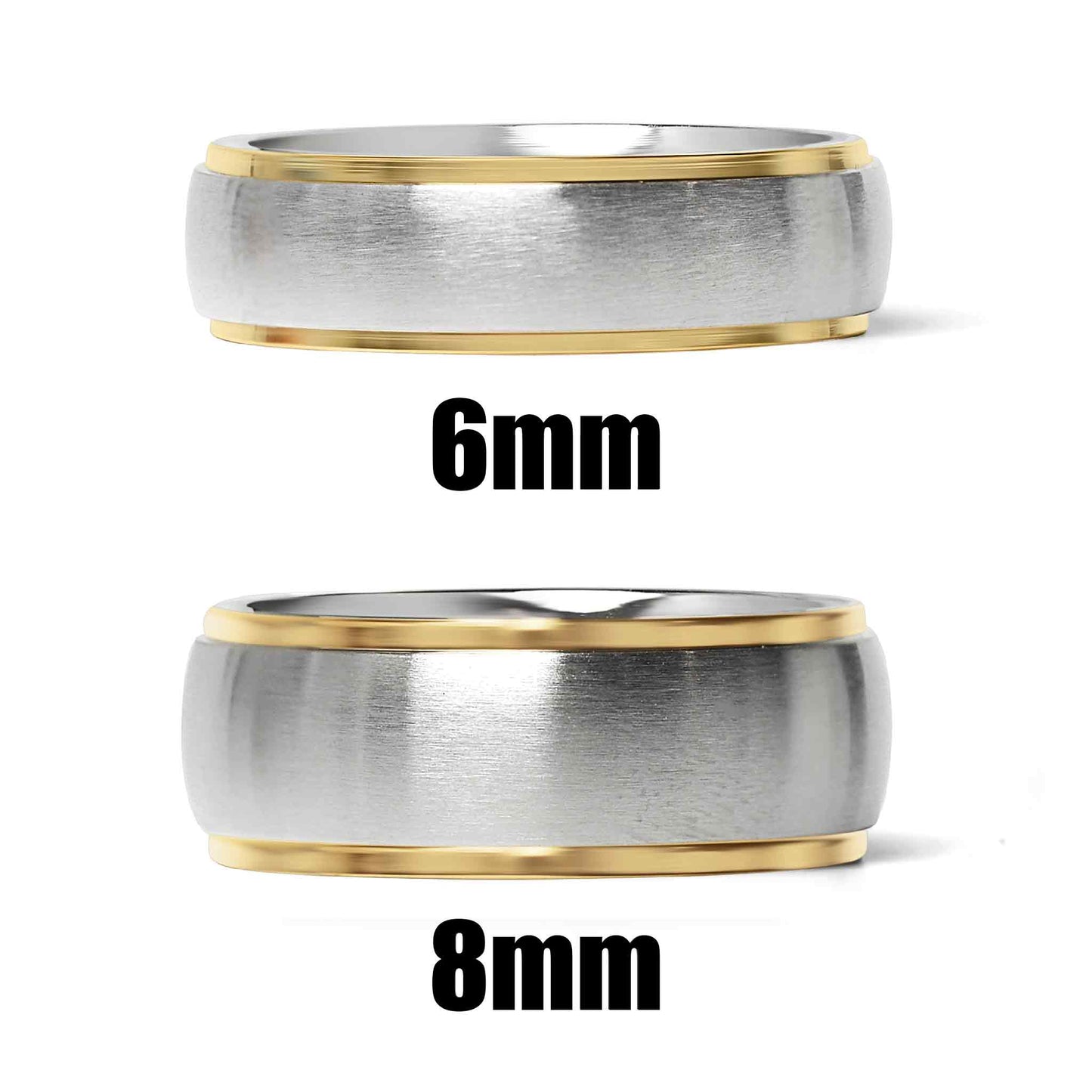 Silver with Gold Ring Trim Band