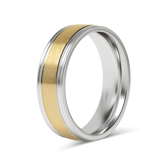 Gold Ring with Silver Trim