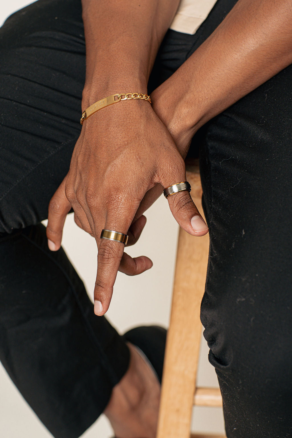 Gold Ring with Silver Trim