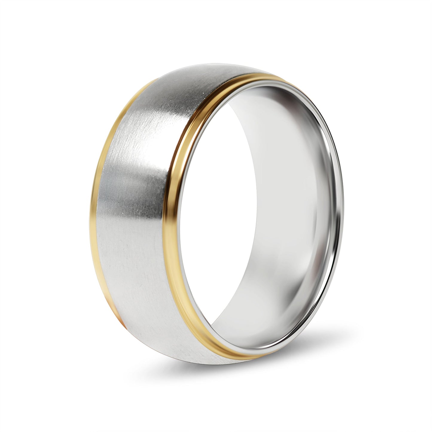 Silver with Gold Ring Trim Band