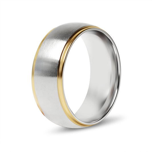 Silver with Gold Ring Trim Band